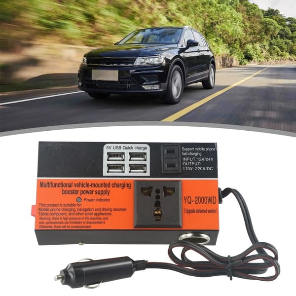 Strømomformer for lastebil, billaderadapter, konverterer 12V/24V til 110V/220V