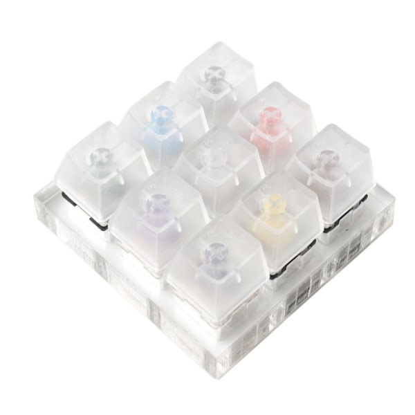 Cherry MX Switch Tester Switch Sampler Mekaniska Tangentbord Kailh Box 9-Key Switch Testverktyg, med akrylbas