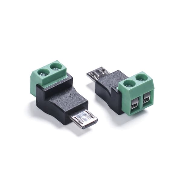 MicroUSB til 2-bens terminaler strømoverførsel til opladningskabler og tilbehør