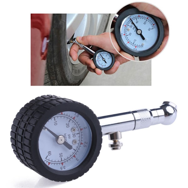 Nya bilar Fordonsdäck Lufttrycksmätare 0-60 psi Dial Meter