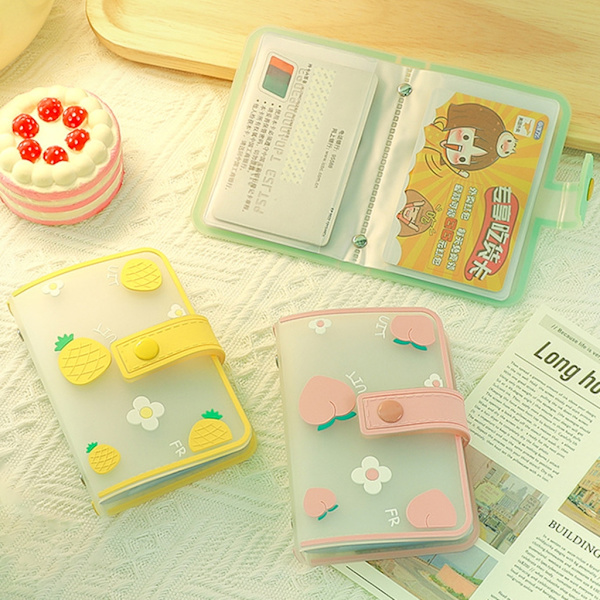 Litet fotoalbum Kpop Fotokortshållare Fotokort Pärm Cover Bankkortsskydd Silikonmaterial Present till tjej Yellow