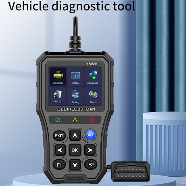 OBD2 Scanner Batteritester Diagnostisk Scanningsværktøj med Freeze Frame Readiness