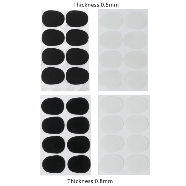 8 delar munstyckeskudde 0,5 mm 0,8 mm munstyckespaket för alt- och tenorsaxofon och klarinett, svart färg Black 0.5mm