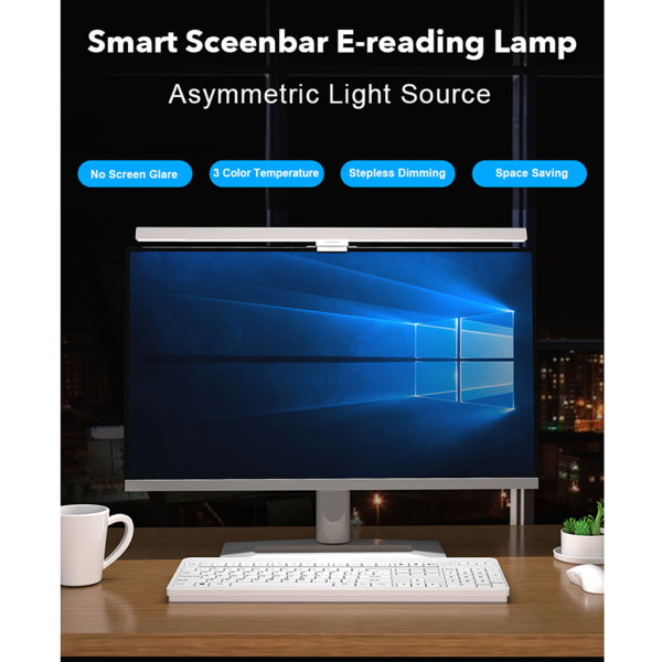 Screenbar Light Bordslampa Dator Laptop USB LED Light Bordslampa Läsning Justerbar LCD-skärm Skärm Light Bar Black