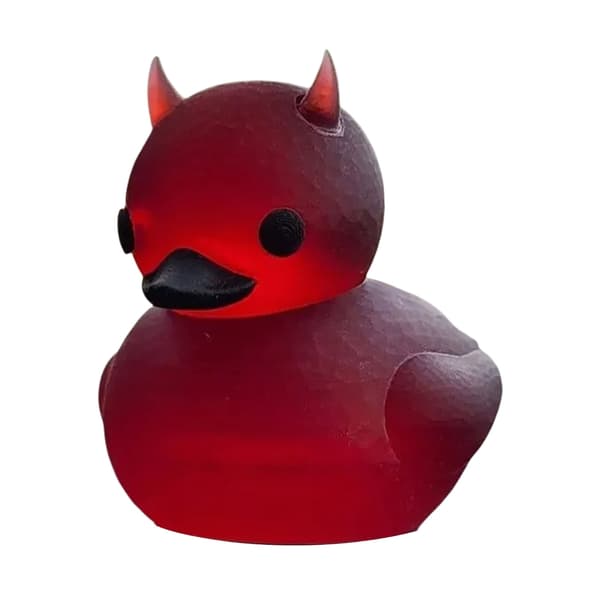 Devil Duck Resin Håndverksstatue Samlerobjekt Skulptur for Halloween, Bilpynt