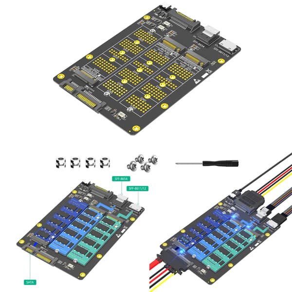 Effektivt Solid Disk til SFF-8611/8612 SFF-8654 Overgangsadapterkort