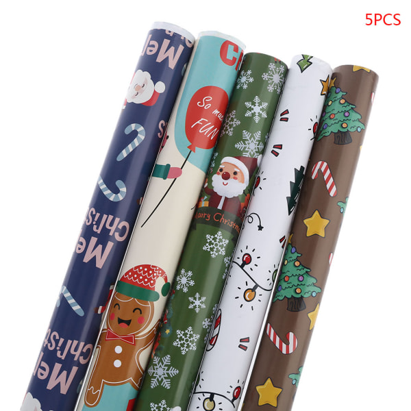 6st julklappspapper presentpåse förpackning snöflingor tomte dekor null - 1