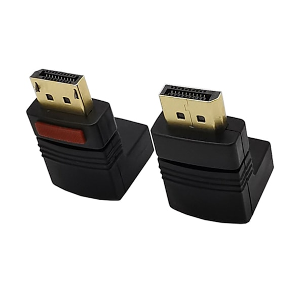 90 graders DisplayPort till Mini DisplayPort videokabeladapter DP hane till mini DP hona UPP/NER/VÄNSTER/HÖGER Vinklad Svart Bend