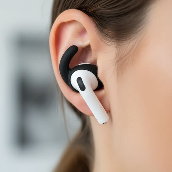 Ørepropper for 4 Øretelefoner Erstatning Ørepropper Ørehette Øreplugg Black 1 pair