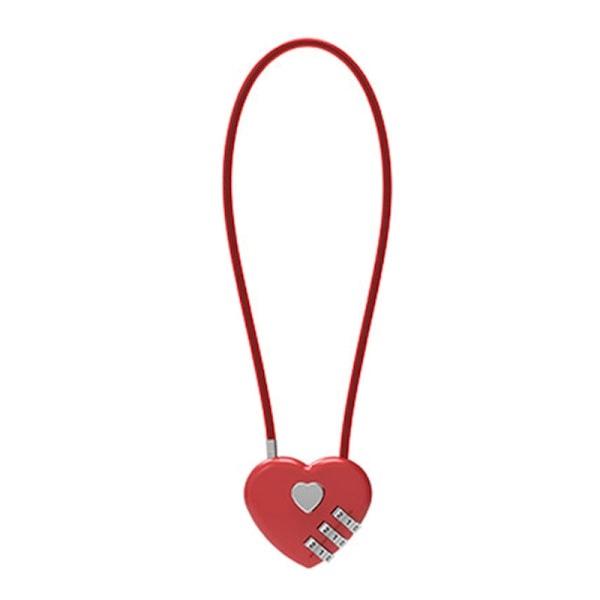 Kärleksform Lås Bröllopspresent Hjärta Lösenord Kod Hänglås Vagn-fodral Koncentriskt lås Långt vajer Lösenord Hänglås Red 30cm