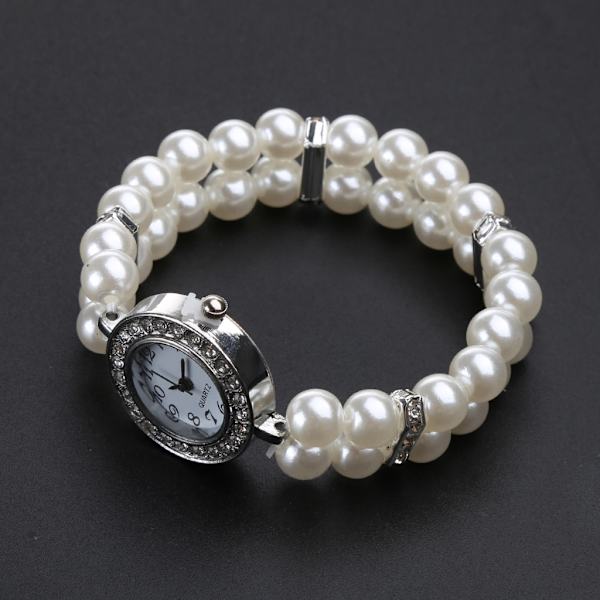 Damklocka Simulerad Pärla för Strass Lyx Mode Elegant Armband White Style 1