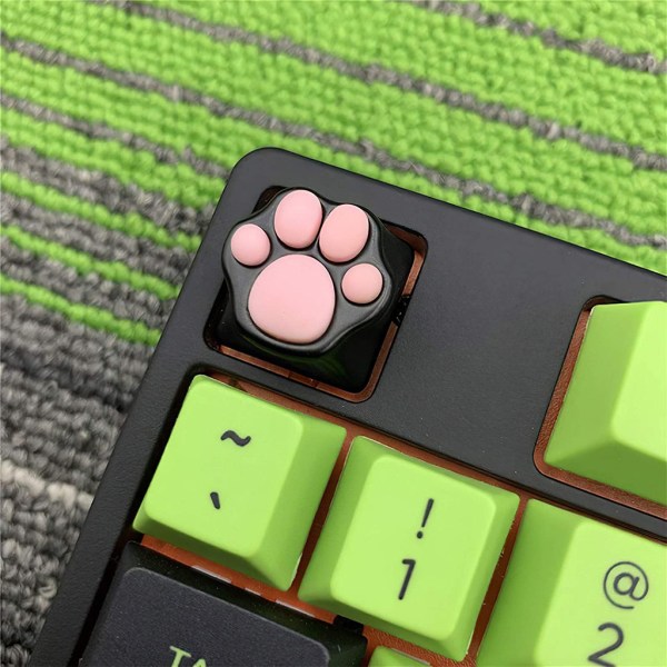 Single Cute for Cat Claw Keycap Aluminiumlegering Mekaniskt tangentbord Mjuk silikon Keycap Söt present till tjejer Gamer Ash  and  pink