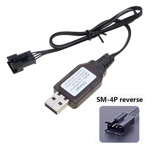 7.4V Opladerkabel SM4P til DE36W DE65 HM202 EC08 EC16 USB Opladerledning