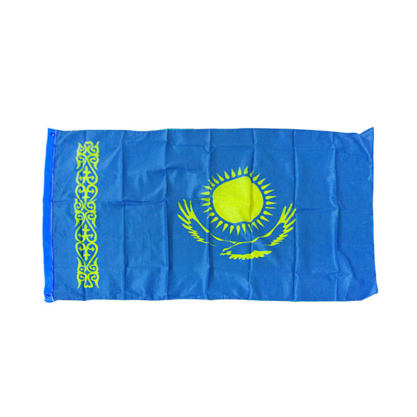 90x150 cm Kazakstans flagga hängande för banner Kontoraktivitet för parad Hemdekorationer Polyester Kazakiska nationella flaggor