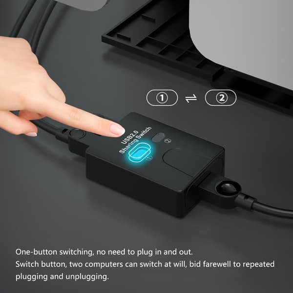 Manuell Utskriftsdelningsenhet USB Två Datorer Delar 1 USB 2 i 1 Ut