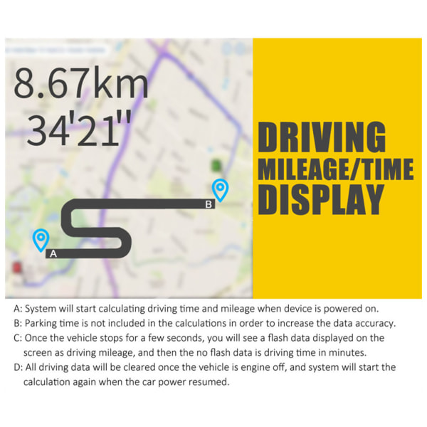 3'' Heads Up Display Bil GPS Hastighetsmätare Kompass Överfartslarmsystem för fordon Båtsläp