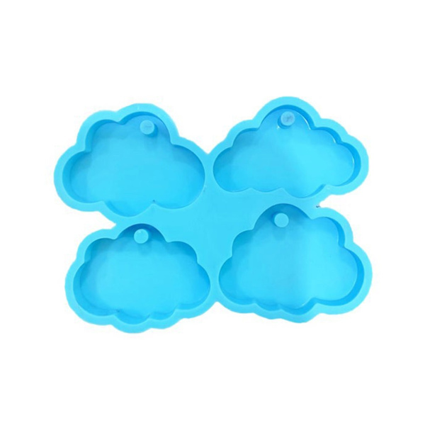 Smykkeformer i resin, nøkkelringform i resin, skyform i silikon for resinanheng, nøkkelring, halskjede, øredobber, smykkelaging