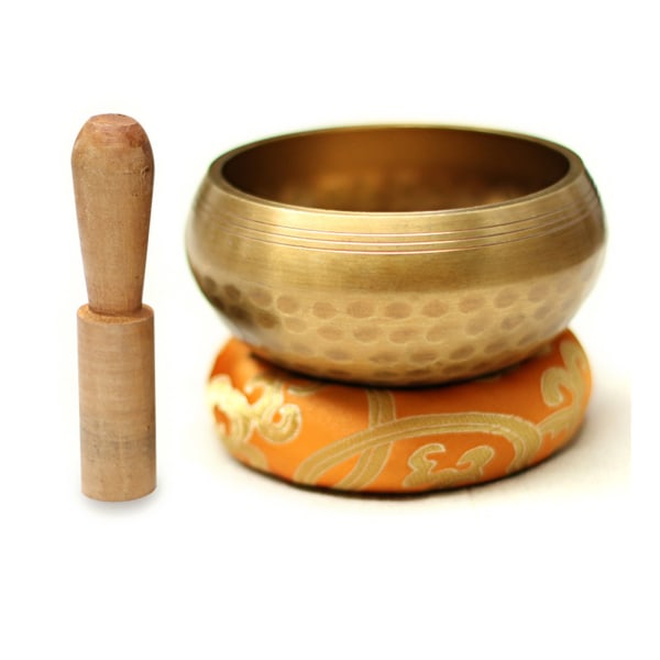 Nepal Tibetansk Buddhist Skål Set Pad Ring Mallet Meditation Sångskålar Kit