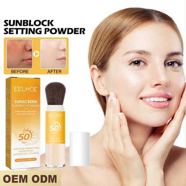 Solkrem Setting Powder Transparent Mineralbørstepudder SPF50 Sminkekontroll