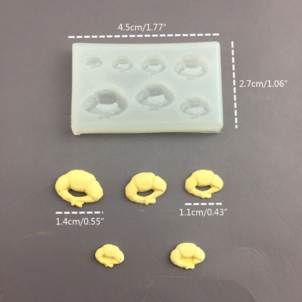 Simuleringsljus Silikonform Miniatyr Donut Cookie Bröd Biscuit-Form S