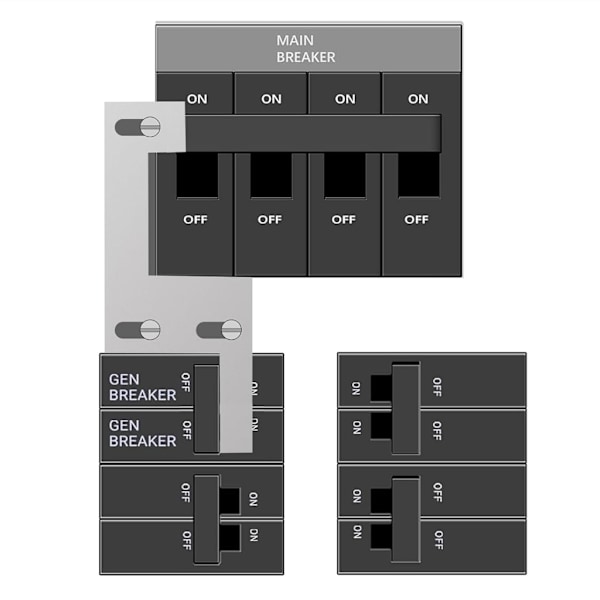Generator Horisontale Elektriske Interlock Kits 150amp og 200amp Panel