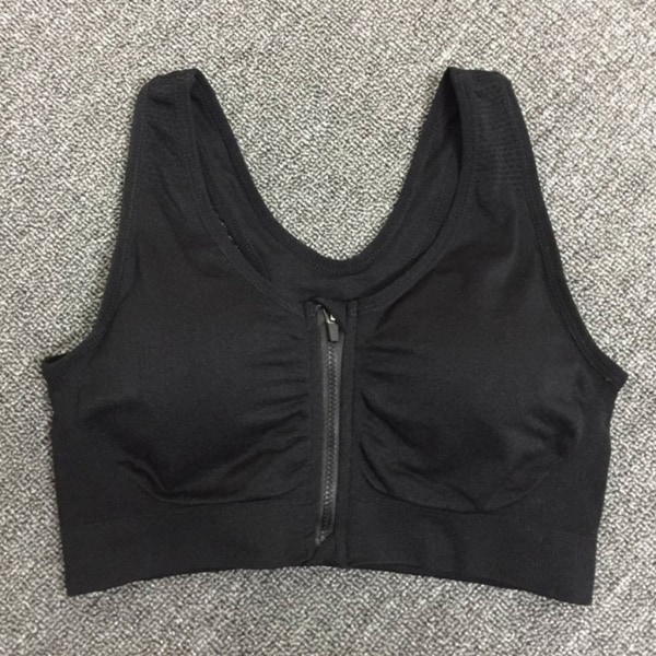 Kvinnor Sport-BH High Impact Front Fäst Dragkedja Trådlös Post Surgery Support Tränings-BH Full täckning Löp-BH Purple L