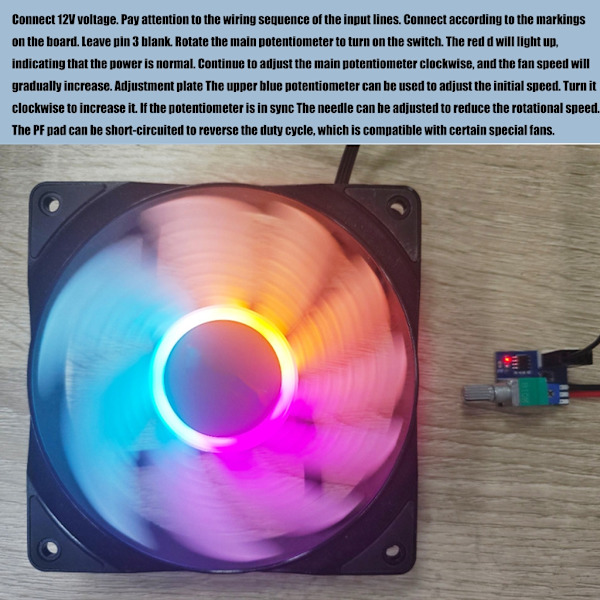 12V 4-pin PWM Køleventilator Kontrollermodul Inkluderer ABS Design