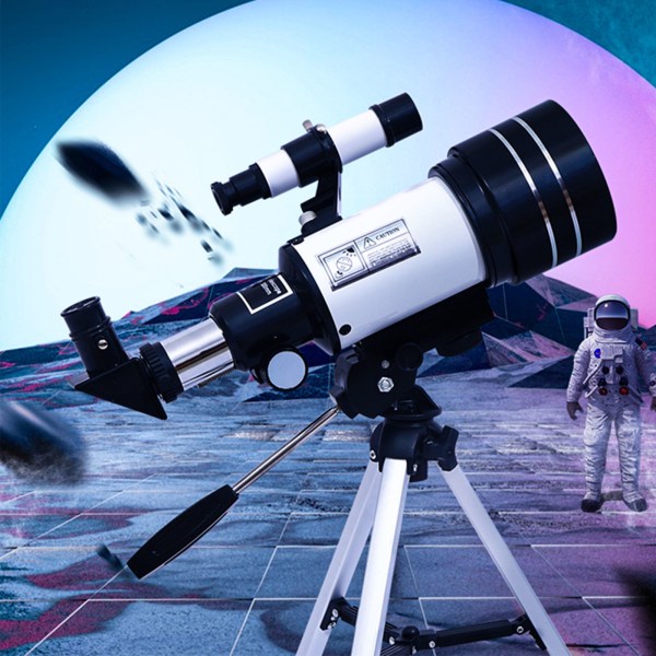 70 mm bländare 300 mm brännvidd Astronomiskt brytande teleskop 150X för barn Nybörjare Eucatioanl Toy ABS & Alloy