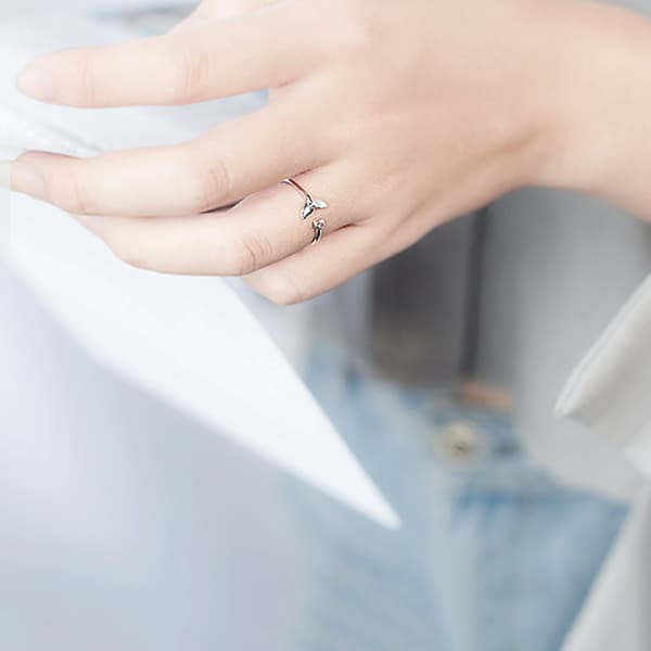 Valstjärt slät bandring solid ring fiskörhänge justerbara ringar present