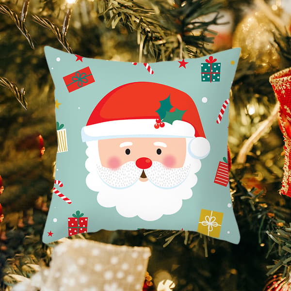 7st tecknad jultomte julkudde för case Polyester sammet kudde Cove