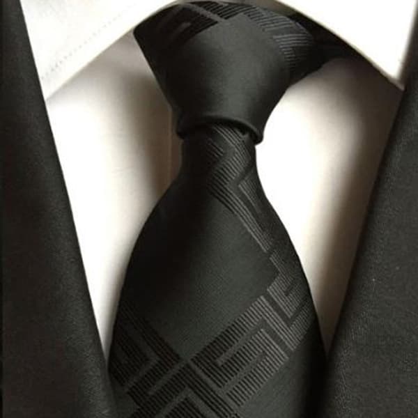 Klassisk svart vävd jacquard slips för män, affärsslips, avslappnad halsduk, affärstillbehör