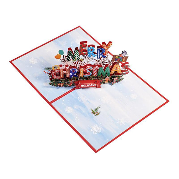 3D Pop up God Jul-kort Färgglada Tryckta Kort Festival Högtidskort för Födelsedag Bröllop Nyår Välsignelse