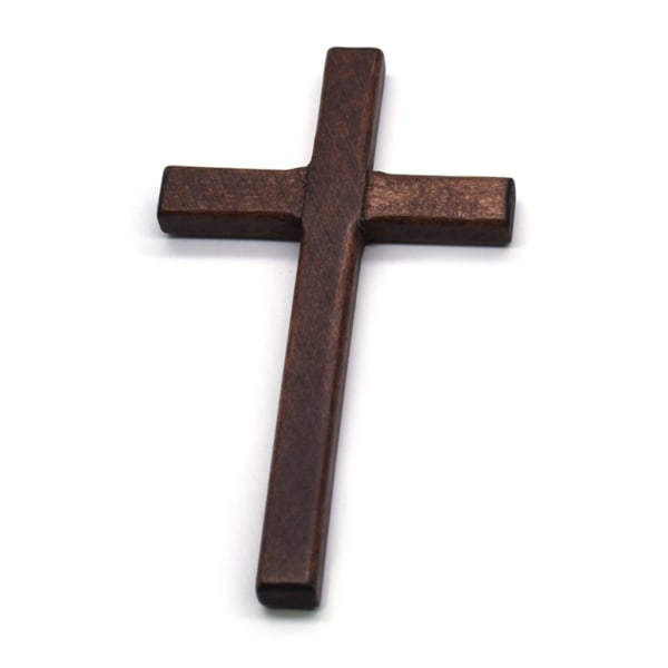 2st handgjorda träkors krucifix Jesus Kristus prydnader Religiösa hänge Dark Brown