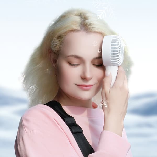 Kraftfuld håndholdt ventilator til studerende og rejsende, transparent lommeventilator
