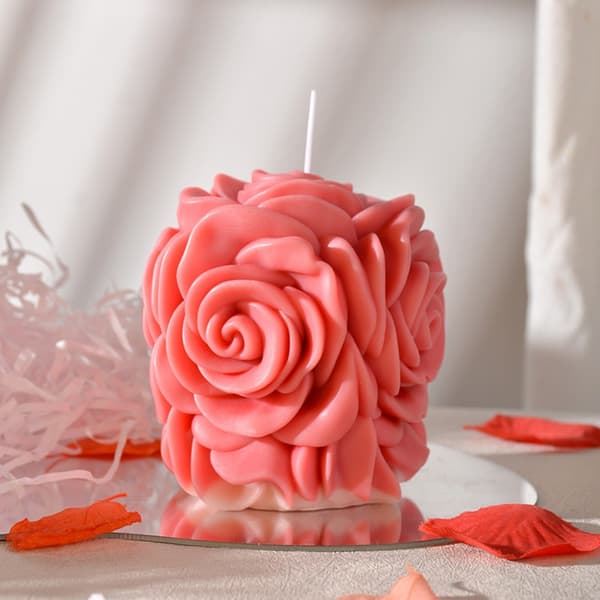 Rose Blomst Lysform for DIY Lys, Epoksyharpiksform Non-Stick B