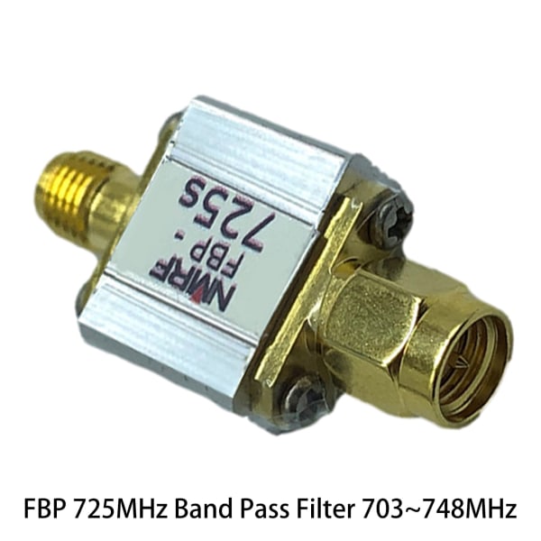 725MHz SAW-bandpassfilter, 45MHz bandbredd 1dB bandbredd 703-748MHz, FBP-725s SMA-gränssnitt