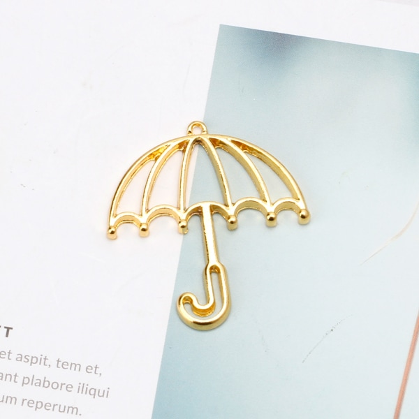 5x/ Set Guldparaplyharts Tom ram Öppen raminställning UV-harts smyckenstillverkning DIY för pressblommahantverkshalsband