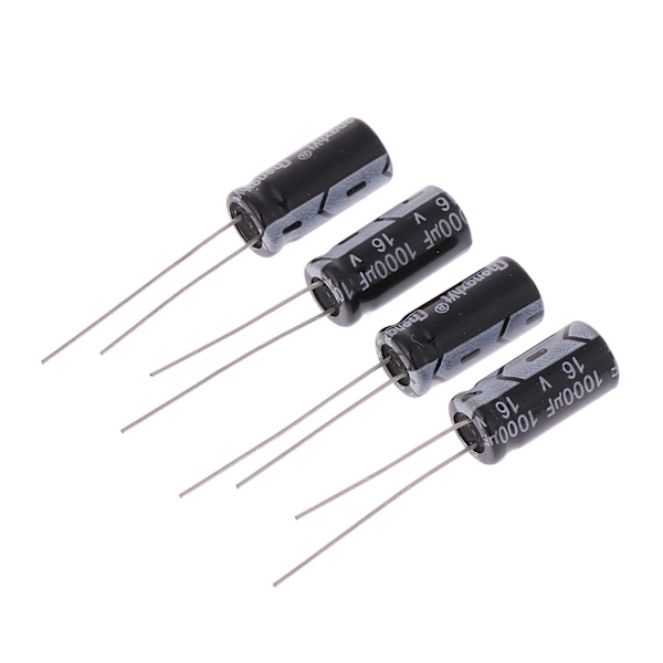 4 stk. 16V 1000uF 105°C Radial Aluminium Elektrolytkondensator ±20%