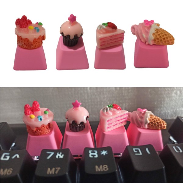 Söt Key Cap Tecknad Handgjord Mekanisk Keyboard Caps Tillbehör Personlig anpassad Rosa PBT Keycap Ersättning C