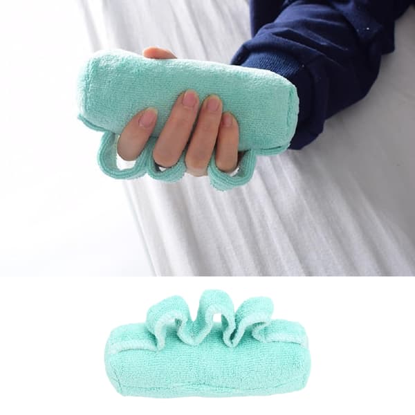 Fingerrehabiliteringsenhed til lammelsesterapi Elastisk justerbar polyester træningshjælp Green
