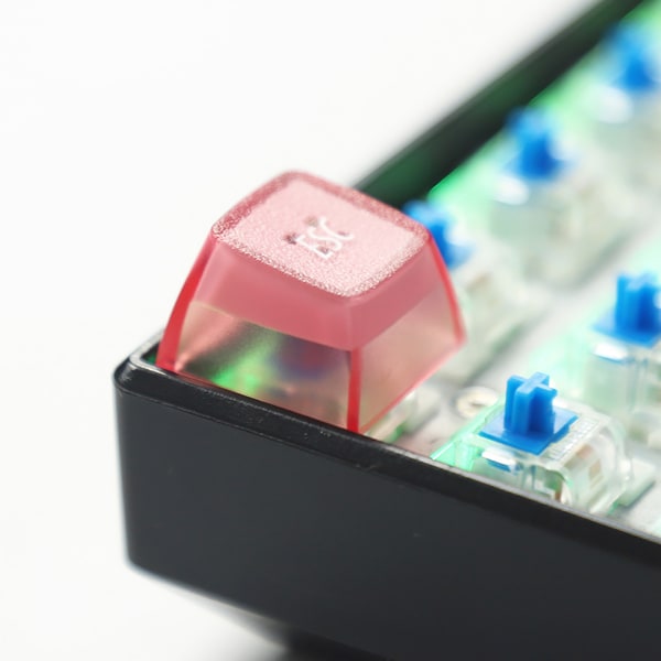 9 nycklar PBT RGB Bakgrundsbelyst Tvåfärgad Injection Keycaps Esc WASD Direction Ema Profile Keycaps för DIY Mekaniskt Tangentbord Black