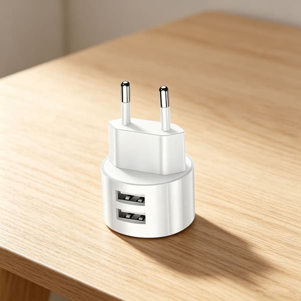 Doble USB-reiseladere 5V2/1A hurtiglading europeiske plugger små for reise
