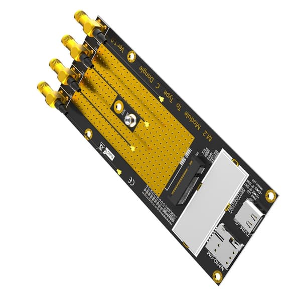 M.2 B Key NGFF Modul til Type C Adapterkort med Antenner Utvidelse