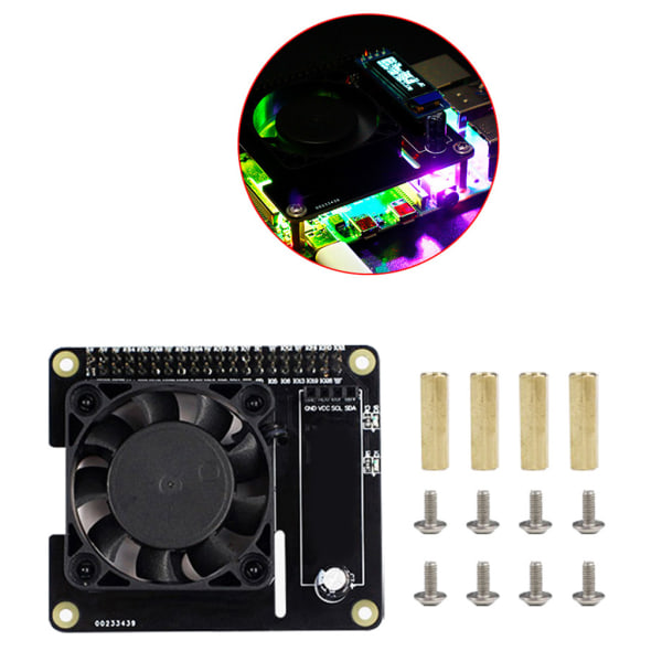 Intelligent temperaturstyringsblæserkort til Raspberry Pi 4B/3B/3B+