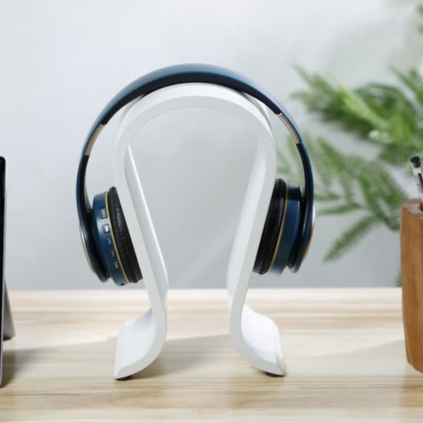 Moderne Træ Headset Holder Skrivebordsorganisator Stativ til de fleste Over Ear Modeller Black