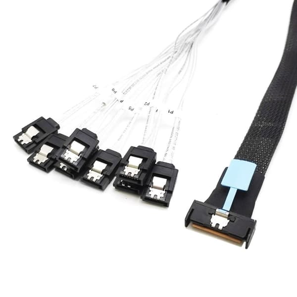 8i(74P) til 8xSATA Strømsplitterkabel PCIE5.0 Port 24Gbps SAS4.0 Data