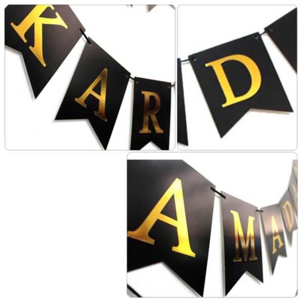 1 set papper Eid Mubarak hängande för banderoll Ramadan Party dekoration Bunting Garl