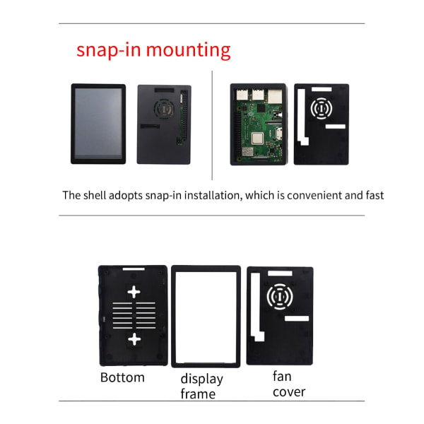 Case för RaspberryPi 3B Plus 3,5 tum TFT LCD (Tillval) GPIO Display ABS Case för Raspberry Pi 3B 3B+ null - Separate shell