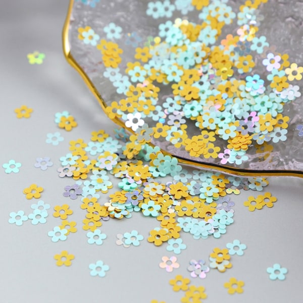 Glänsande blomma Glitter Hartsfyllningar Mikroflingor Paljetter Form för gör-det-självsmycken att göra nail art