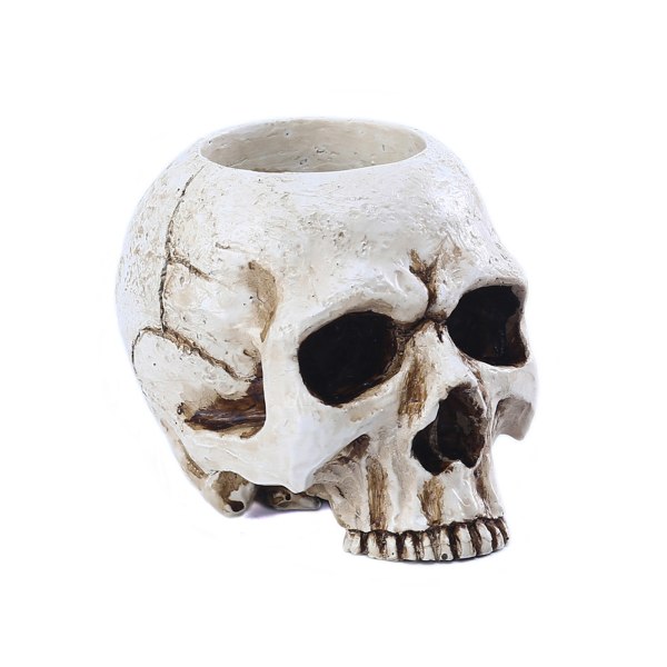 Resin Kraniet Form Lysestage Spisebord Håndværk Gotisk Stil Dekoration til Halloween Julefrokost Uhhyggelig Bar